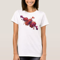 Stilvolles rotes abstraktes Apfel-Grafik-T-Shirt