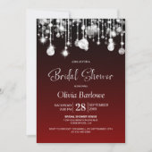 Stilvolles Rotes Brautparty Einladung (Vorderseite)