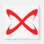 Stilvolles rotes Buchstabe X Monogramm Magnet (Vorne)