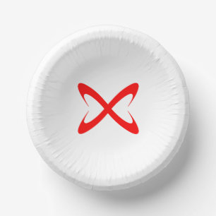 Stilvolles rotes Buchstabe X Monogramm Pappteller