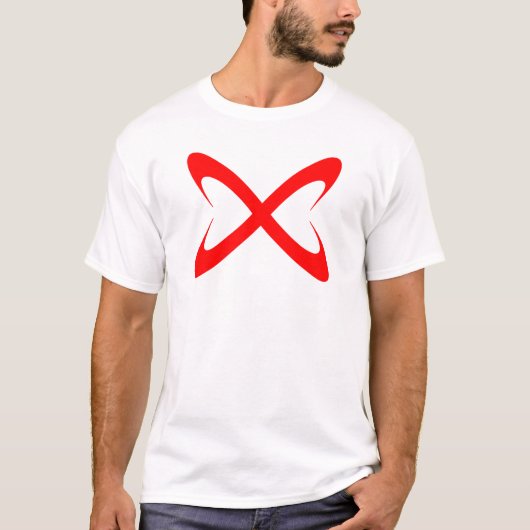 Stilvolles rotes Buchstabe X Monogramm T-Shirt (Vorderseite)