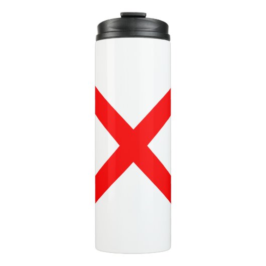 Stilvolles rotes Buchstabe X Monogramm Thermosbecher (Vorderseite)