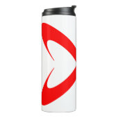 Stilvolles rotes Buchstabe X Monogramm Thermosbecher (Nach links gedreht)