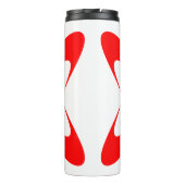 Stilvolles rotes Buchstabe X Monogramm Thermosbecher (Rückseite)