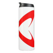 Stilvolles rotes Buchstabe X Monogramm Thermosbecher (Nach rechts gedreht)