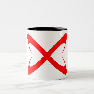 Stilvolles rotes Buchstabe X Monogramm Zweifarbige Tasse