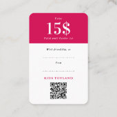 Stilvolles rotes Geschenkrabatt-Gutschein-QR-Code- Rabattkarte (Rückseite)