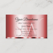 Stilvolles Rotes Glamour mit Initials Beruflich Visitenkarte (Rückseite)