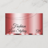 Stilvolles Rotes Glamour mit Initials Beruflich Visitenkarte (Vorderseite)