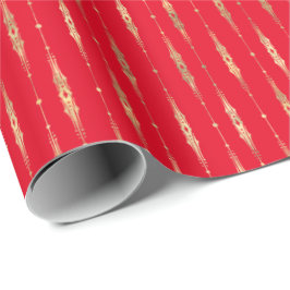 Stilvolles rotes Gold-Musterpapier Geschenkpapier