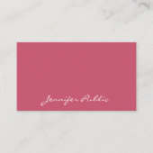 Stilvolles rotes modernes handgeschriebenes visitenkarte (Vorderseite)