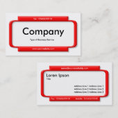 Stilvolles Rotes Panel - Weiß Visitenkarte (Vorne/Hinten)