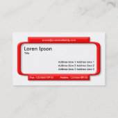 Stilvolles Rotes Panel - Weiß Visitenkarte (Rückseite)