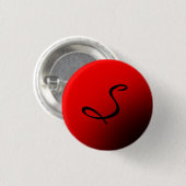 Stilvolles rotes schwarzes Monogramm Initial Profe Button (Vorne & Hinten)