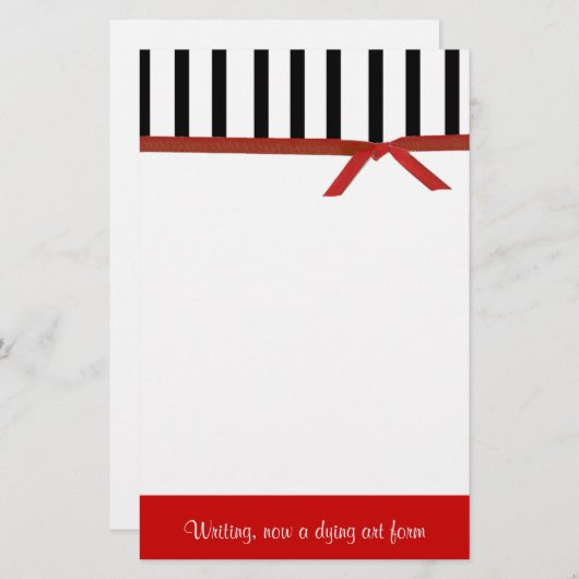Stilvolles rotes, schwarzes und weißes briefpapier (Vorne/Hinten)