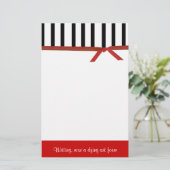 Stilvolles rotes, schwarzes und weißes briefpapier (Stehend Vorderseite)