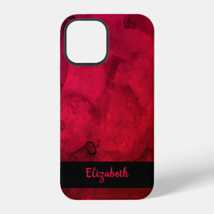 Stilvolles rotes schwarzes Wasserfarbmuster person iPhone 12 Hülle