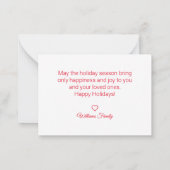 Stilvolles rotes Skript 4 Fotos Urlaubssammlung Mitteilungskarte (Rückseite)