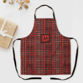 Stilvolles rotes und schwarzes Tartan-Muster und M Schürze
