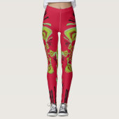 Stilvolles rotes Zitronenmodedesign Leggings (Vorderseite)