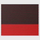 Stilvolles Rotkopfmuster auf Schwarz und Vize Vers Geschenkpapier (Flach)