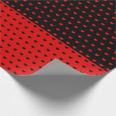 Stilvolles Rotkopfmuster auf Schwarz und Vize Vers Geschenkpapier (Ecke)