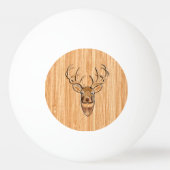 Stilvolles Rotwild-Kopf-Licht-hölzerner Korn-Druck Tischtennisball (Rückseite)