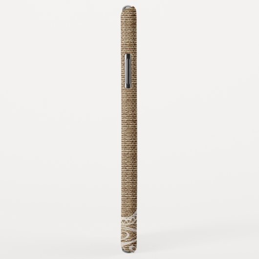Stilvolles Rustikal-Burlap-Elfenbeinpolster-Spitze Case-Mate iPhone Hülle (Hinten/Rechts)