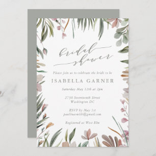 Stilvolles Rustikales Grünes Brautparty Sage Green Einladung