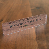 Stilvolles rustikales Holz Namensplakette (Seite)