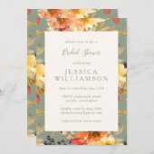 Stilvolles Sage Botanical Watercolor Brautparty Einladung (Vorne/Hinten)