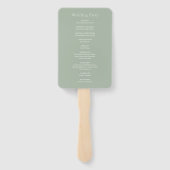 Stilvolles Sage Green Modern Wedding Programm Fächer (Rückseite)