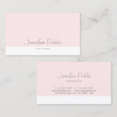 Stilvolles, sauberes Design Rosa Schlicht Trendy C Visitenkarte (Vorne/Hinten)