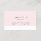 Stilvolles, sauberes Design Rosa Schlicht Trendy C Visitenkarte (Rückseite)