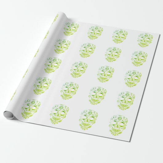 Stilvolles Schädelpapier Geschenkpapier (Ungerollt)