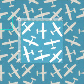 Stilvolles Schlichtes Muster Retro Blau Stoff (Kachel)