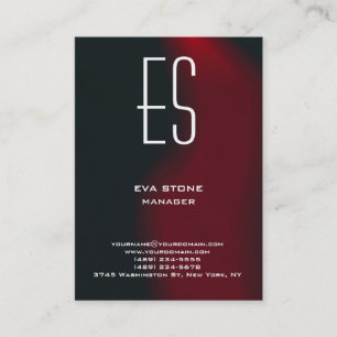 Stilvolles schlichtes, rotes Monogramm Visitenkarte