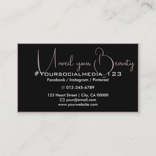 Stilvolles Schlichtes Schwarz-Grau-dünn-Grenz-Foto Visitenkarte (Rückseite)