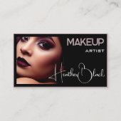 Stilvolles Schlichtes Schwarz-Grau-dünn-Grenz-Foto Visitenkarte (Vorderseite)