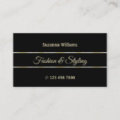 Stilvolles Schlichtes Schwarz mit schicker goldene Visitenkarte (Vorderseite)
