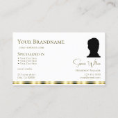 Stilvolles Schlichtes Weißgold mit Logo und Foto C Visitenkarte (Rückseite)