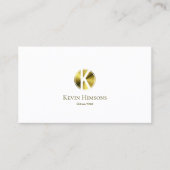 Stilvolles Schlichtes Weißgold mit Monogramm und F Visitenkarte (Vorderseite)