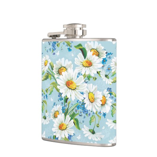 Stilvolles schönes helles Blumenmuster 2 Flachmann (Links)