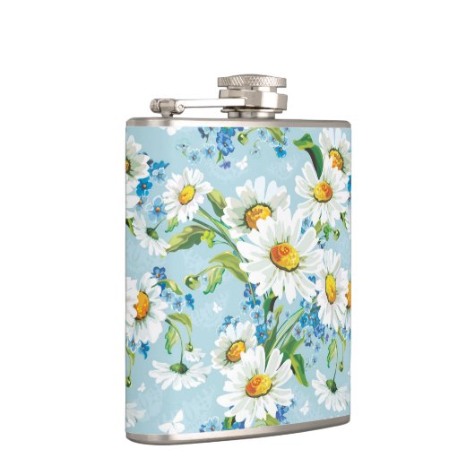 Stilvolles schönes helles Blumenmuster 2 Flachmann (Rechts)