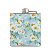 Stilvolles schönes helles Blumenmuster 2 Flachmann (Rückseite)