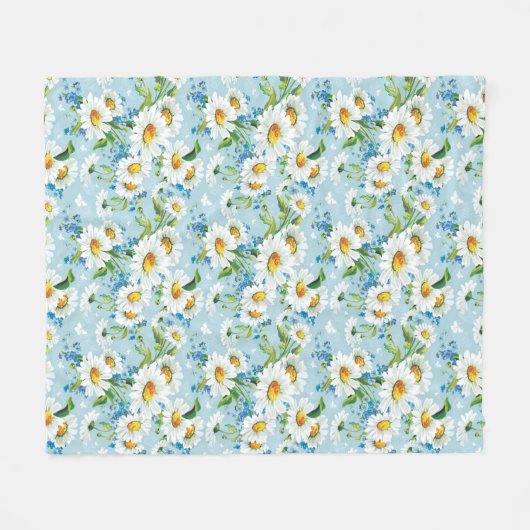 Stilvolles schönes helles Blumenmuster 2 Fleecedecke (Vorderseite (Horizontal))