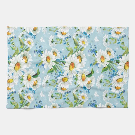 Stilvolles schönes helles Blumenmuster 2 Geschirrtuch (Horizontal)