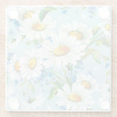 Stilvolles schönes helles Blumenmuster 2 Glasuntersetzer (Rückseite)