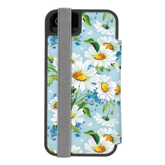 Stilvolles schönes helles Blumenmuster 2 Incipio iPhone Geldbeutel-Hülle (Folio Rückseite)