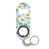 Stilvolles schönes helles Blumenmuster 2 Schlüsselanhänger Flaschenöffner (Rückseite)